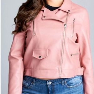 Mauve pink faux jacket